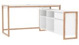 Schreibtisch Malta in Wei� mit Artisan Eiche, Set mit Schrankelement 139 x 139 cm
