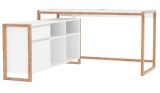 Schreibtisch Malta in Wei� mit Artisan Eiche, Set mit Schrankelement 139 x 139 cm