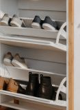 Schuhkipper Malta in Wei� mit Artisan Eiche 70 x 125 cm