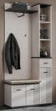 Garderobe Set Vektor in Kaschmir und schwarz Kompaktgarderobe 3-teilig mit Streifenmuster 90 x 203 cm