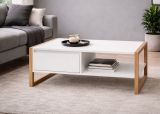 Couchtisch Malta in Wei� mit Artisan Eiche 100 x 55 cm