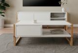 Couchtisch Malta in Wei� mit Artisan Eiche 100 x 55 cm