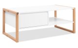 Couchtisch Malta in Wei� mit Artisan Eiche 100 x 55 cm