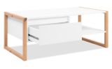 Couchtisch Malta in Wei� mit Artisan Eiche 100 x 55 cm