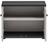 Garderobe Set Vektor in Kaschmir und schwarz, Kompaktgarderobe 4-teilig mit Streifenmuster 120 x 203 cm
