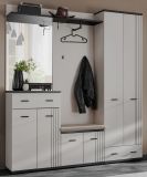 Garderobe Set Vektor in Kaschmir und schwarz Garderobenkombination 5-teilig mit Streifenmuster 180 x 203 cm
