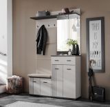 Garderobe Set Vektor in Kaschmir und schwarz Garderobenkombination 4-teilig mit Streifenmuster 120 x 203 cm
