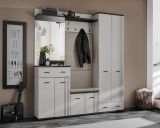 Garderobe Set Vektor in Kaschmir und schwarz Garderobenkombination 5-teilig mit Streifenmuster 180 x 203 cm