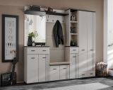 Garderobe Set Vektor in Kaschmir mit Schwarz, 6-teilige Flurgarderobe 210 x 203 cm