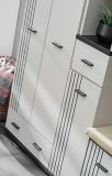 Garderobe Set Vektor in Kaschmir mit Schwarz, 6-teilige Flurgarderobe 210 x 203 cm
