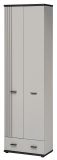 Garderobenschrank Vektor in Kaschmir und schwarz Flurschrank mit Streifenmuster 60 x 203 cm