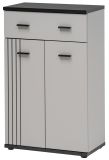 Flurkommode Vektor in Kaschmir und schwarz Flurschrank mit Streifenmuster 60 x 96 cm