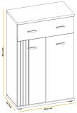 Flurkommode Vektor in Kaschmir und schwarz Flurschrank mit Streifenmuster 60 x 96 cm