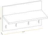 Garderobenpaneel Vektor in Kaschmir und schwarz Wandgarderobe 60 x 157 cm
