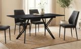 Esstisch Como in dunkel Grau Steinoptik Tisch ausziehbar 160 / 200 x 90 cm