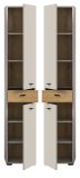 Badezimmer Hochschrank Matteo in Kaschmir und Evoke Eiche 32 x 191 cm