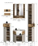 Badm�bel Set Matteo in Kaschmir und Evoke Eiche Badkombination 154 x 191 cm