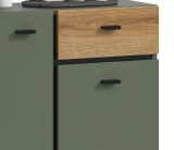 Badezimmer Kommode Matteo in Gr�n und Evoke Eiche 51 x 91 cm