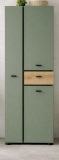 Badezimmer Hochschrank Matteo in Gr�n mit Evoke Eiche 51 x 191 cm