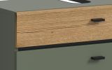 Badm�bel Set Matteo in Gr�n mit Evoke Eiche, Badkombination 5-teilig 141 x 191 cm