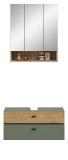 Badm�bel Set Matteo in gr�n und Evoke Eiche Badkombination 75 x 191 cm