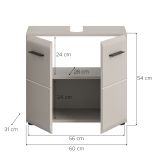 Waschbeckenunterschrank Cover in Kaschmir / Sand Badezimmer Unterschrank 60 cm