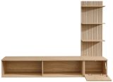TV-Lowboard Set Sense in Cremona Eiche Leistenoptik 180 cm inkl. Paneel mit Regal