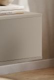TV-Lowboard Set Sense in Eiche mit Lehm-Grau 180 cm, inkl. Wandpaneel und Regal