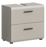 Waschbeckenunterschrank Cover in Kaschmir / Sand, Badschrank 60 cm mit Vollauszug