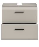 Waschbeckenunterschrank Cover in Kaschmir / Sand, Badschrank 60 cm mit Vollauszug