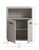 Badezimmer Kommode Cover in Kaschmir / Sand Badschrank 2-t�rig 60 x 80 cm