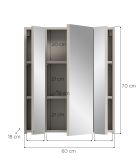 Badezimmer Spiegelschrank Cover in Kaschmir / Sand, Badschrank 3-t�rig 60 x 70 cm