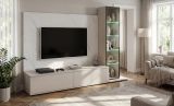 Wohnwand Charm in Kaschmir und Marmor wei� 240 cm, inklusive Beleuchtung und Push-To-Open