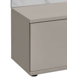 Wohnwand Charm in Kaschmir und Marmor wei�, Anbauwand 300 cm mit Beleuchtung, Push-To-Open