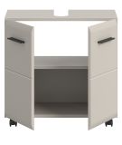 Waschbeckenunterschrank Cover in Kaschmir / Sand Badschrank auf Rollen 60 cm