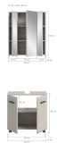 Badm�bel Set 2-teilig Cover in Kaschmir Badkombination auf Rollen 60 x 185 cm