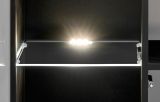 Vitrine Starlet in schwarz, Vicking Eiche und Marmor schwarz Vitrinenschrank inkl. LED 60 x 182 cm, Push-To-Open