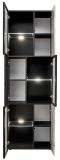 Vitrine Starlet in schwarz, Vicking Eiche und Marmor schwarz Vitrinenschrank inkl. LED 60 x 182 cm, Push-To-Open