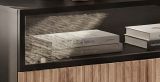 TV-Lowboard Starlet in schwarz, Vicking Eiche und Marmor schwarz TV-M�bel 160 x 42 cm, Push-To-Open