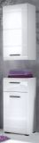 Badezimmer Kommode Clarito in wei� Hochglanz, Badschrank 30 x 79 cm