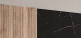Wandpaneel Starlet in Vicking Eiche und Marmor schwarz TV R�ckwandverkleidung 160 x 118 cm