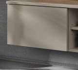 Wohnwand iLike in Lehm-Grau und Artisan Eiche 200 cm, inklusive LED Beleuchtung und Push-to-Open