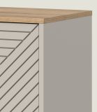 Highboard Bente in Kaschmir und Evoke Eiche, 4-t�rige Kommode 124 x 135 cm