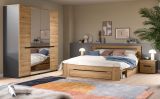 Schminktisch Cooper in Artisan Eiche und grau Kosmetiktisch mit Spiegel 115 cm, Soft-Close