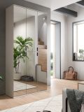 Garderobenschrank mit Spiegel Line-Up in Kaschmir, Schuhschrank 91 x 193 cm