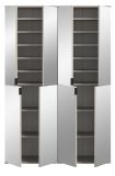 Garderobenschrank mit Spiegel Line-Up in Kaschmir, Schuhschrank 122 x 193 cm