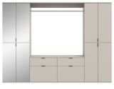 Garderobe Set Line-Up in Kaschmir, Garderoben- und Schuhschrank mit Spiegel 243 x 193 cm