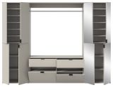 Garderobe Set Line-Up in Kaschmir, Garderoben- und Schuhschrank mit Spiegel 243 x 193 cm