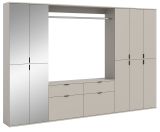Garderobe Set Line-Up in Kaschmir, Garderobenschrank mit Spiegel 273 x 193 cm