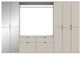 Garderobe Set Line-Up in Kaschmir, Garderobenschrank mit Spiegel 273 x 193 cm